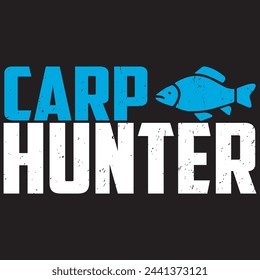 Carp Hunter t-shirt Design. Vector Illustration