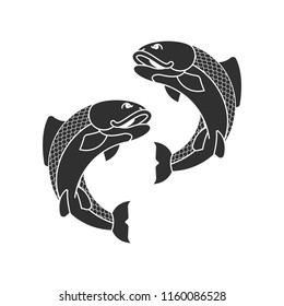 Carp japan fish isolated. folk asian koi vector illustration
