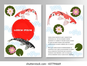 Carp Koi Asian style template brochure