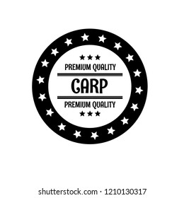 Carp premium quality badge. premium quality package label. vintage stamp. designed for fishing.label for products of carp