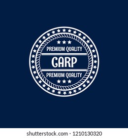 Carp premium quality badge. premium quality package label. vintage stamp. designed for fishing.label for products of carp