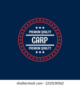 Carp premium quality badge. premium quality package label. vintage stamp. designed for fishing.label for products of carp