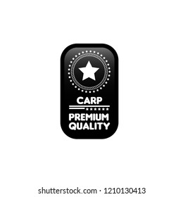 Carp premium quality badge. premium quality package label. vintage stamp. designed for fishing.label for products of carp