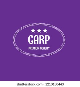 Carp premium quality badge. premium quality package label. vintage stamp. designed for fishing.label for products of carp