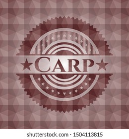 Carp red emblem with geometric pattern. Seamless.