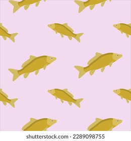 carp seamless pattern. gold fish seamless pattern vector illustration