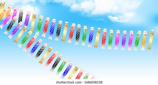 Carp sky landscape Childrens day background