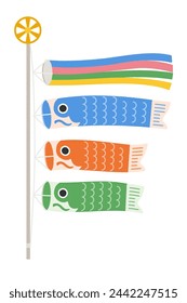 carp streamer illustration material simple illustration