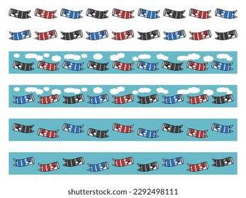 Carp streamer line frame black red blue