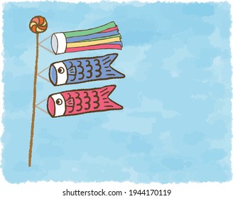 Carp streamers swimming in the blue sky