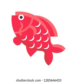 Carp vector, Chinese New Year related flat design icon