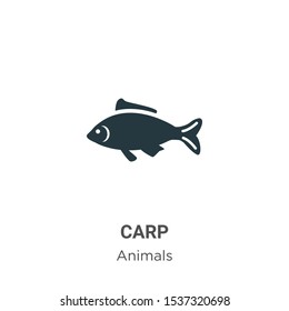 Carp vector icon on white background. Flat vector carp icon symbol sign from modern animals collection for mobile concept and web apps design.