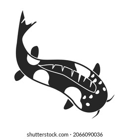 Carp vector icon.Blackvector icon isolated on white background carp.