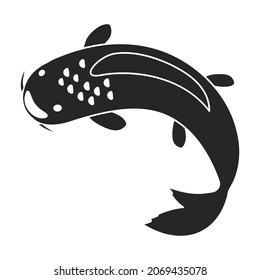Carp vector icon.Blackvector icon isolated on white background carp.