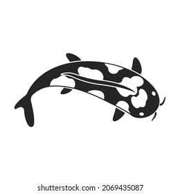 Carp vector icon.Blackvector icon isolated on white background carp.