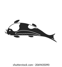 Carp vector icon.Blackvector icon isolated on white background carp.
