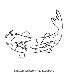Carp vector icon.Line vector icon isolated on white background carp.