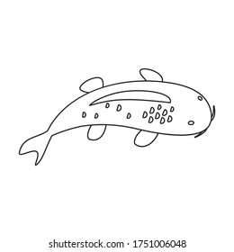 Carp vector icon.Line vector icon isolated on white background carp.