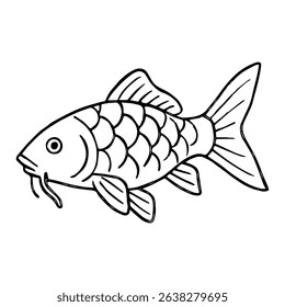 carp vector realistic line icon on white background
Vector line icon animal, wildlife