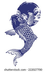carp and wave