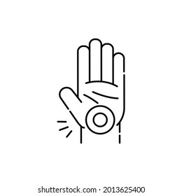 Carpal tunnel syndrome CTS color line icon. Computer-induced medical problem. Pictogram for web page, mobile app, promo.