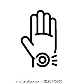 Carpal tunnel syndrome CTS сolor line icon. Pictogram for web page.