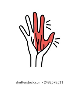 Carpal tunnel syndrome line black icon. Sign for web page, mobile app, button, logo. Vector isolated button. Editable stroke.