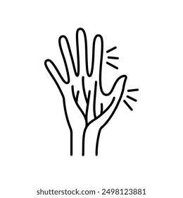 Carpal tunnel syndrome line black icon. Sign for web page, mobile app, button, logo. Vector isolated button. Editable stroke.