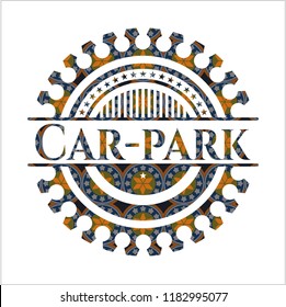 Car-park arabesque emblem background. arabic decoration.
