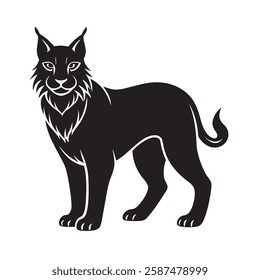 Carpathian lynx silhouette- symbol of strength and heritage in Romania