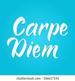 "Carpe diem", hand drawn inspiration quote. Calligraphic hand drawn lettering vector poster. For poster, banner, postcard, motivator or part of your design.