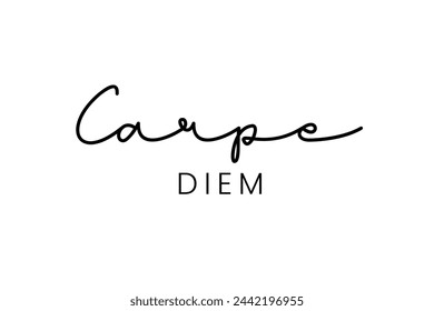 Carpe diem is latin phrase means Capture the moment. Vector for t-shirt prints, posters and other uses.