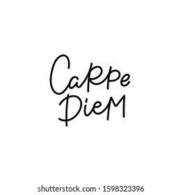 Carpe diem latin seize the day quote lettering. Calligraphy inspiration graphic design typography element. Hand written postcard. Cute simple vector sign