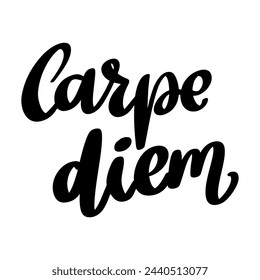 Carpe diem. Lettering phrase isolated on white background