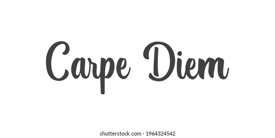 Texto de carpe diem, frase de estilo tipográfico dibujada a mano. Diseño manuscrito de citas motivacionales.