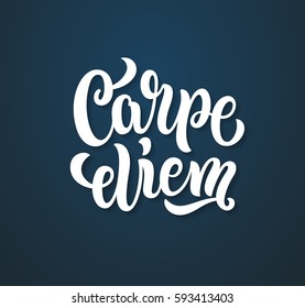 Carpe diem lettering text. Vector illustration.