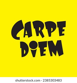 carpe diem text on yellow background.