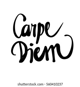 Carpe diem, Use the day, Hand drawn Lettering Vector Artwork ready for print