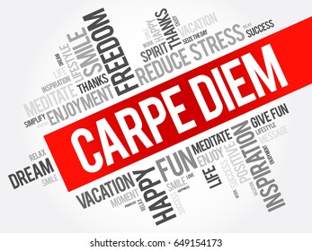 Carpe Diem word cloud collage, concept background