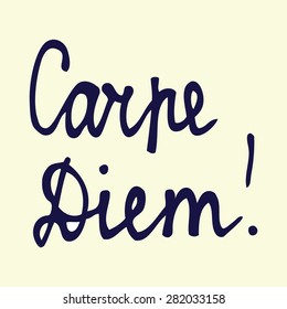 carpe diem,hand written inspirational words, isolated design object