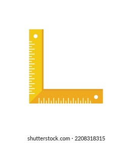 Carpenter angle ruler icon. Flat illustration of Carpenter angle ruler vector icon isolated on white background