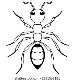 Carpenter Ant insect flat vector illustration on a white background