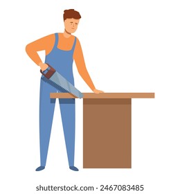 Carpenter assembly desk icon cartoon vector. Home process. Maker fitting