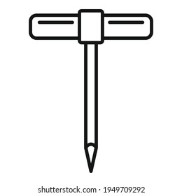 Icono de awl del carpintero. Icono del vector awal del carpintero de contorno para diseño web aislado en fondo blanco