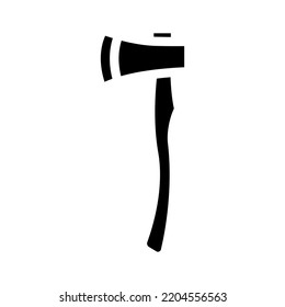 Carpenter Axe Hatchet Glyph Icon Vector. Carpenter Axe Hatchet Sign. Isolated Symbol Illustration