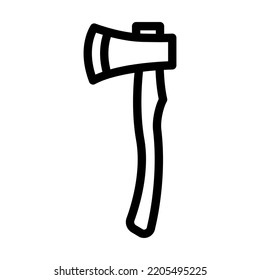 Carpenter Axe Hatchet Line Icon Vector. Carpenter Axe Hatchet Sign. Isolated Contour Symbol Black Illustration