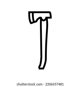 Carpenter Axe Hatchet Line Icon Vector. Carpenter Axe Hatchet Sign. Isolated Contour Symbol Black Illustration