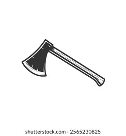 Carpenter axe monochrome vintage sticker isolated on a white background