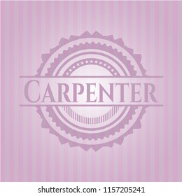 Carpenter badge with pink background