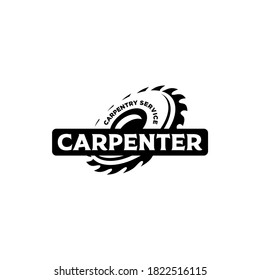 Carpenter Carpentry Service Sawmill Logo Template Vector